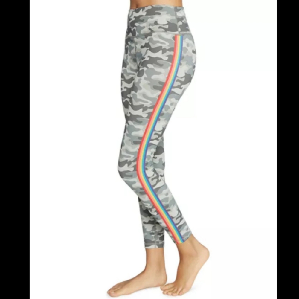 Spiritual gangster essential camo rainbow stripe leggings